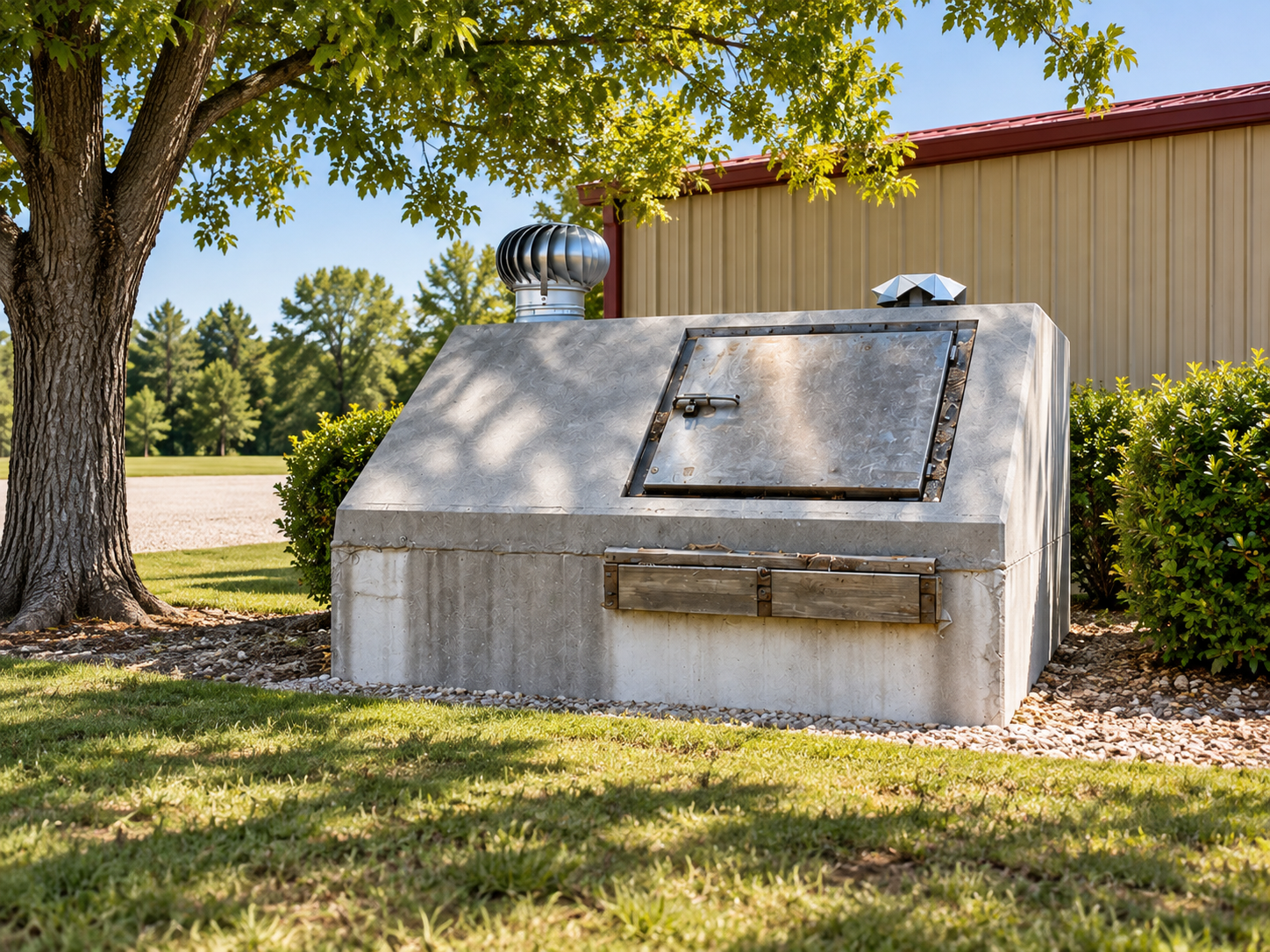Storm shelter at Bob's Lake Country Motel