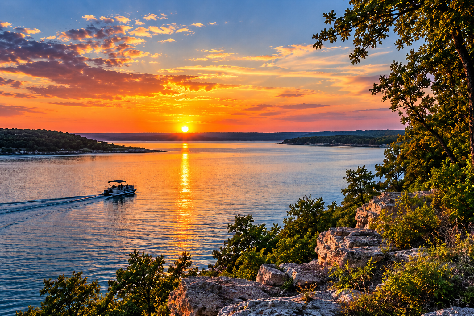 Sunset overlook across Lake Texoma